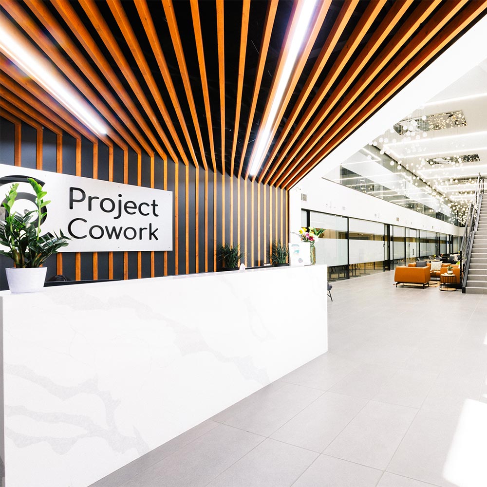 Project Cowork admissions desk and common area