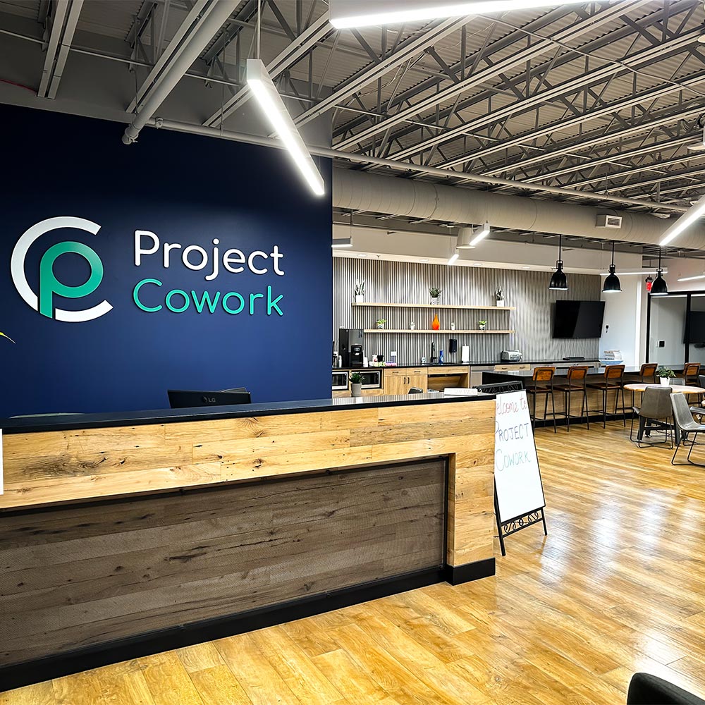 Project Cowork admissions desk and common area